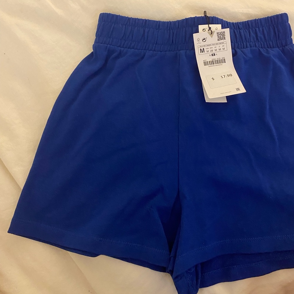 NWT BLUE ZARA SWEATSHORTS